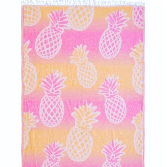 Loom Weave Organic Cotton Wrap Sarong 2 Side Travel Blanket Pineapple - Picture 6 of 12